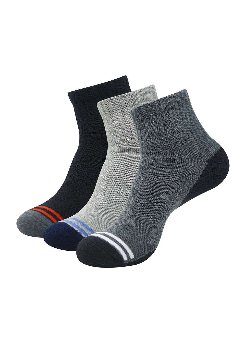 Get Set of 3 Grey Hue Cushioned High Ankle Socks at ₹ 327 | LBB Shop