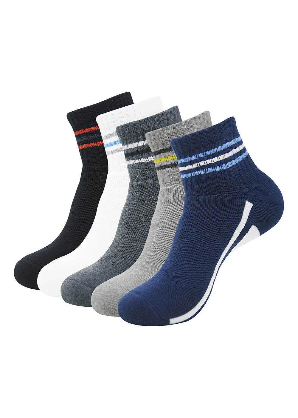 Get Set of 5 Self Woven Cushioned High Ankle Socks at ₹ 545 | LBB Shop