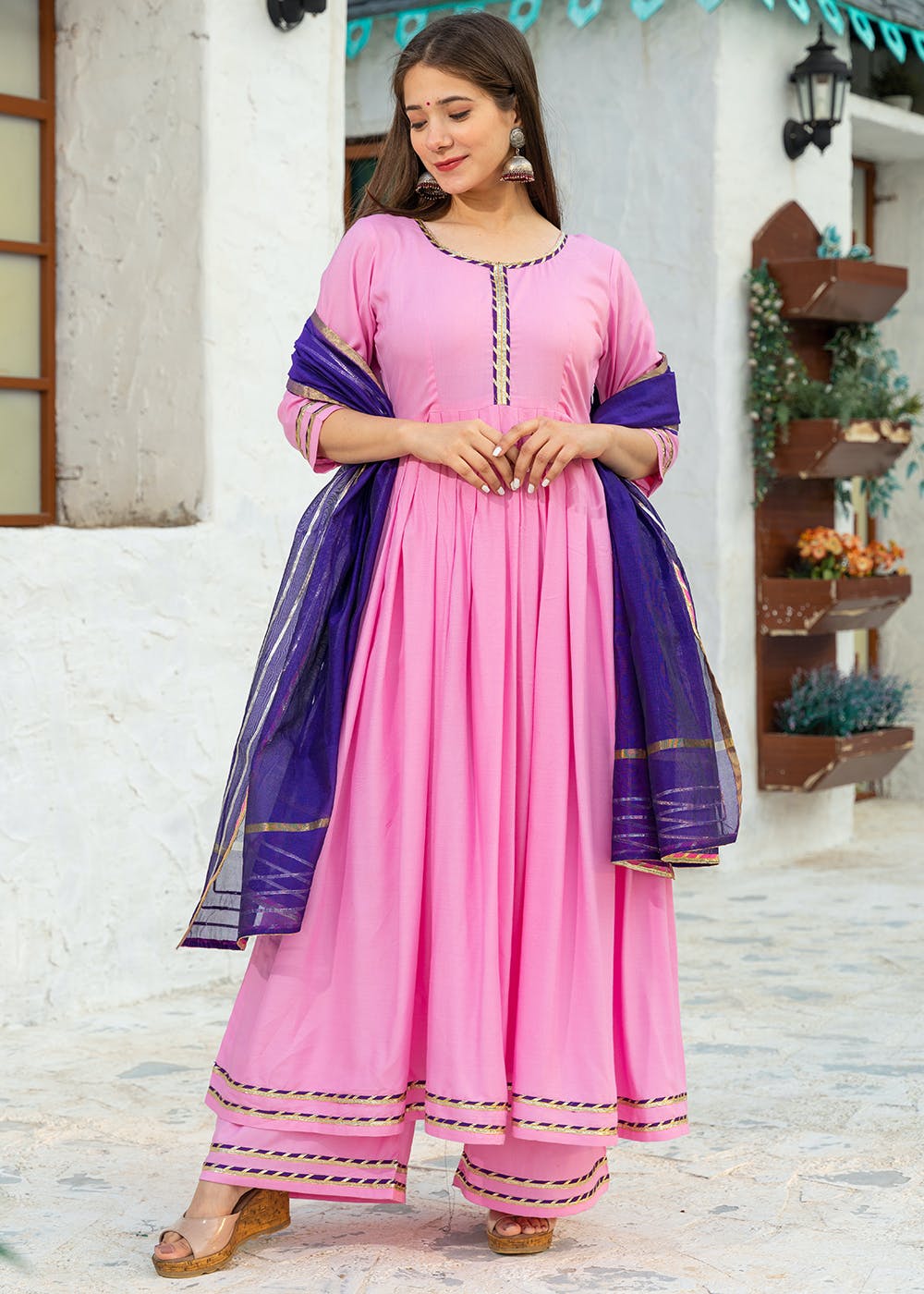 Get Pastel Pink Gota Suit Set at ₹ 3599 | LBB Shop