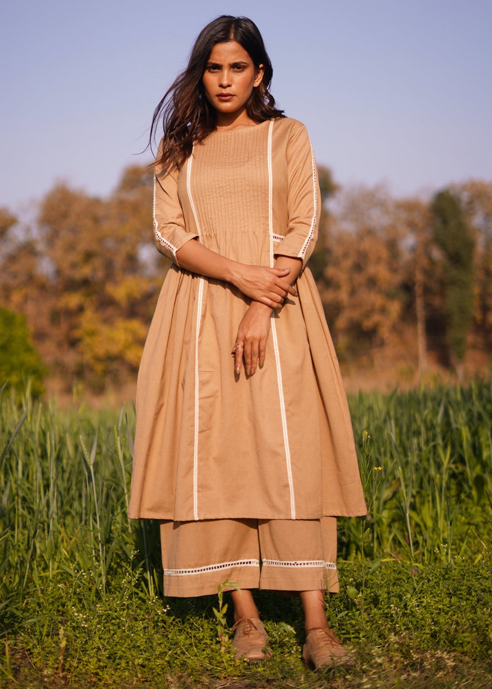 Wholesale Women Kurti With Palazzo Set Yellow – Tradyl