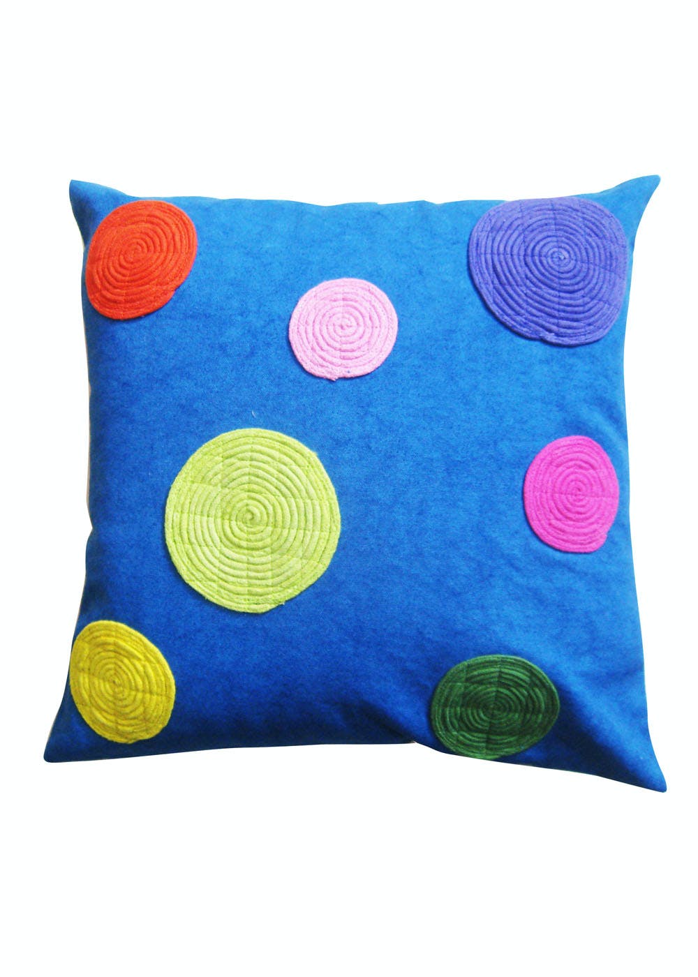blue circle pillow