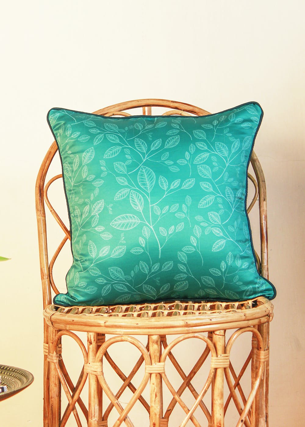 Get Handmade Bottle Green Floral Cushion Covers set of 2 at ₹ 699 LBB Shop