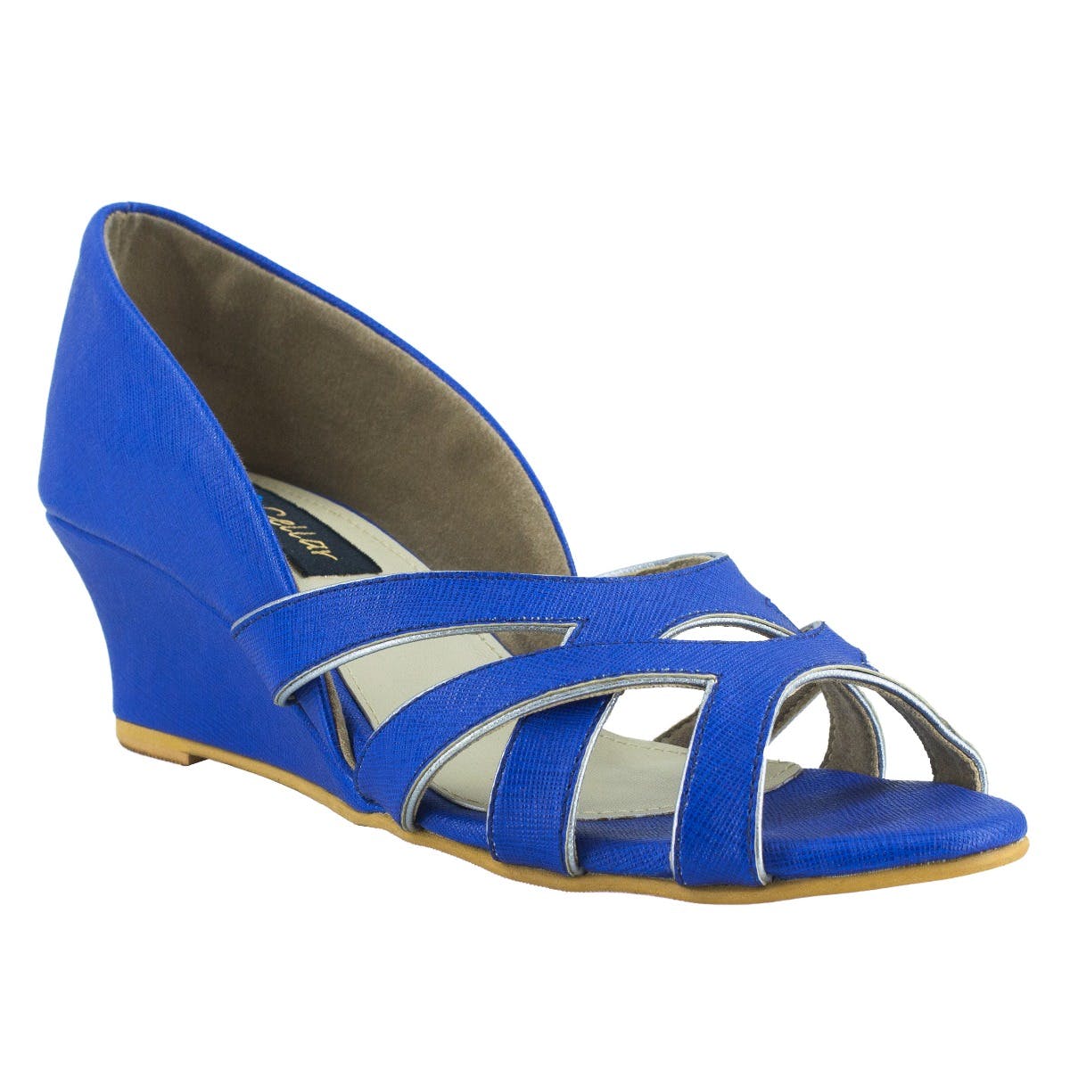 cobalt blue wedge sandals