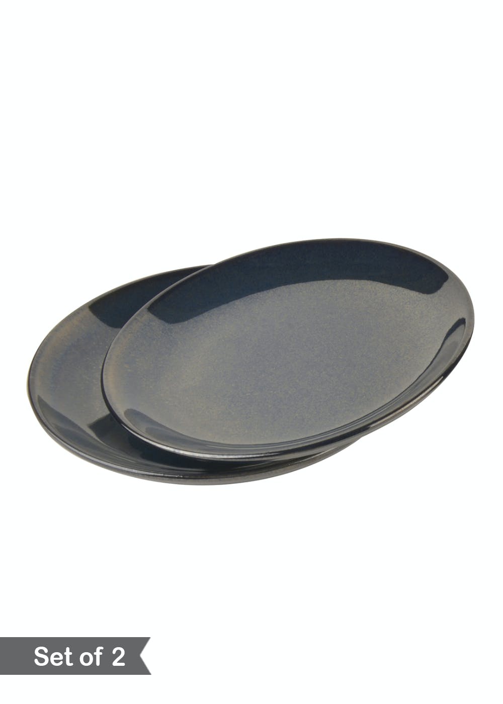 Get Navy Blue Ceramic Hand Glazed Dinner Plates Set of 2 at ₹ 1590