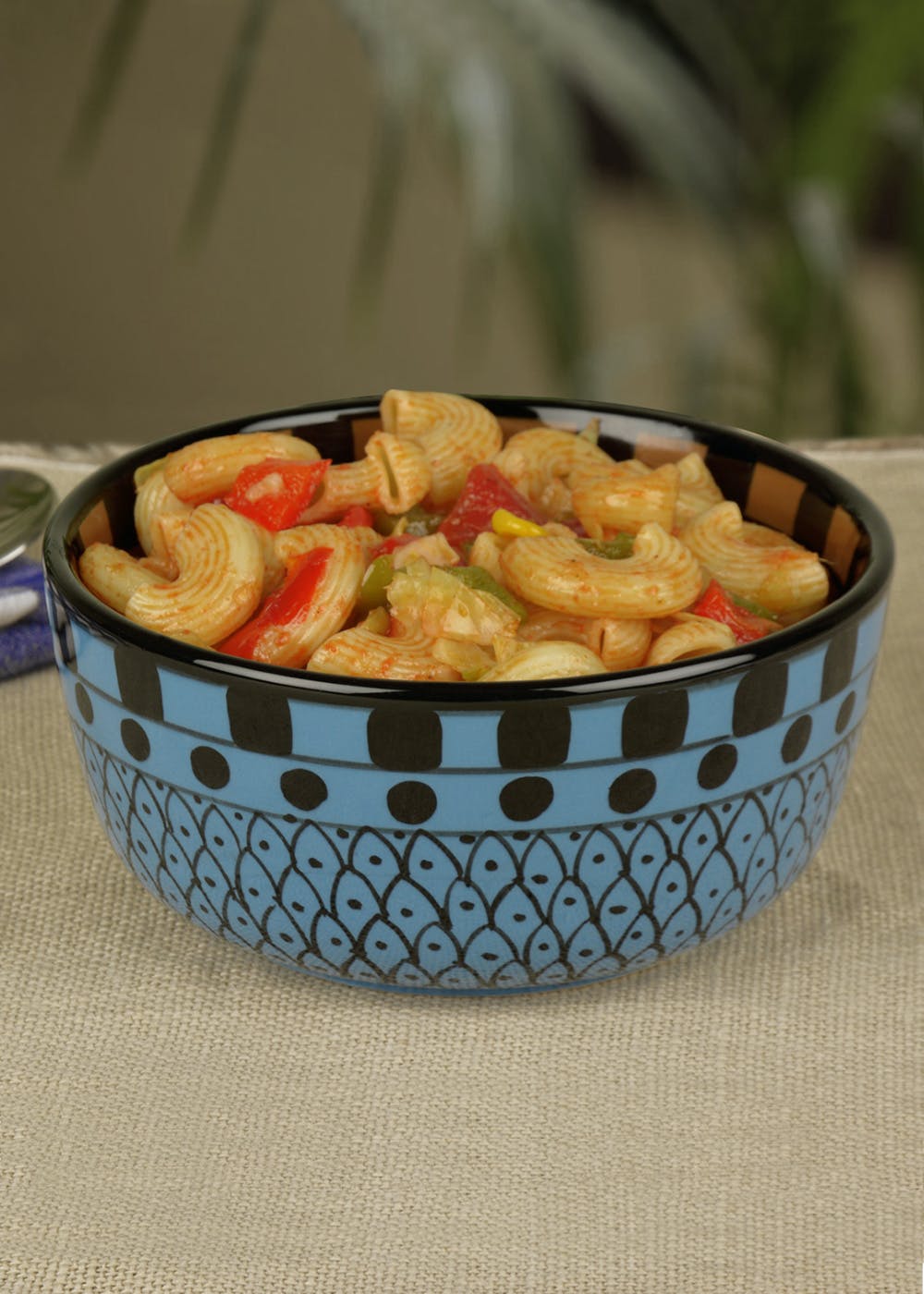 Get Blue Hand Painted Ceramic Serving Bowl at ₹ 1040 LBB Shop