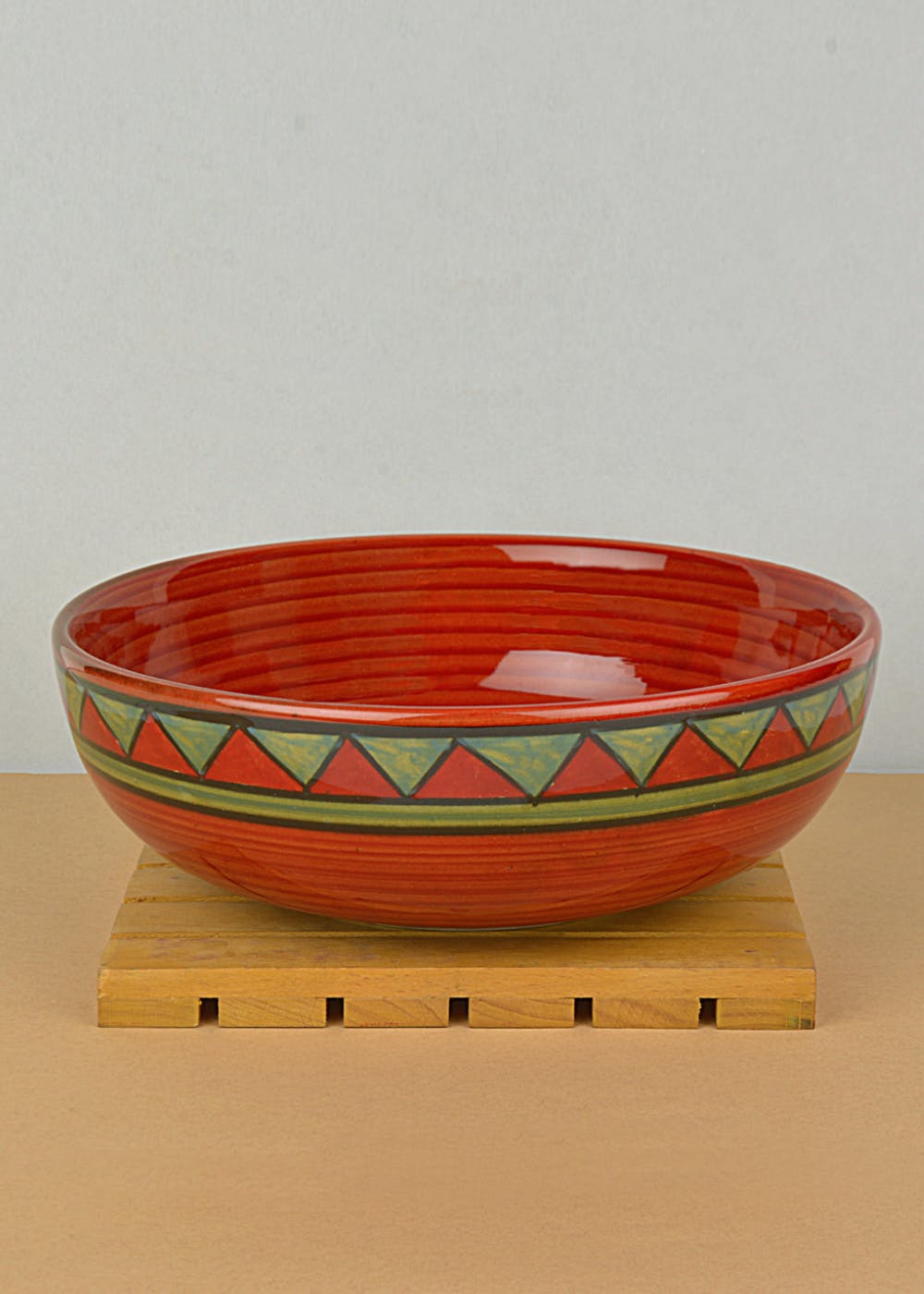 Get Red and Green Hand Painted Ceramic Serving Bowl at ₹ 1135 LBB Shop