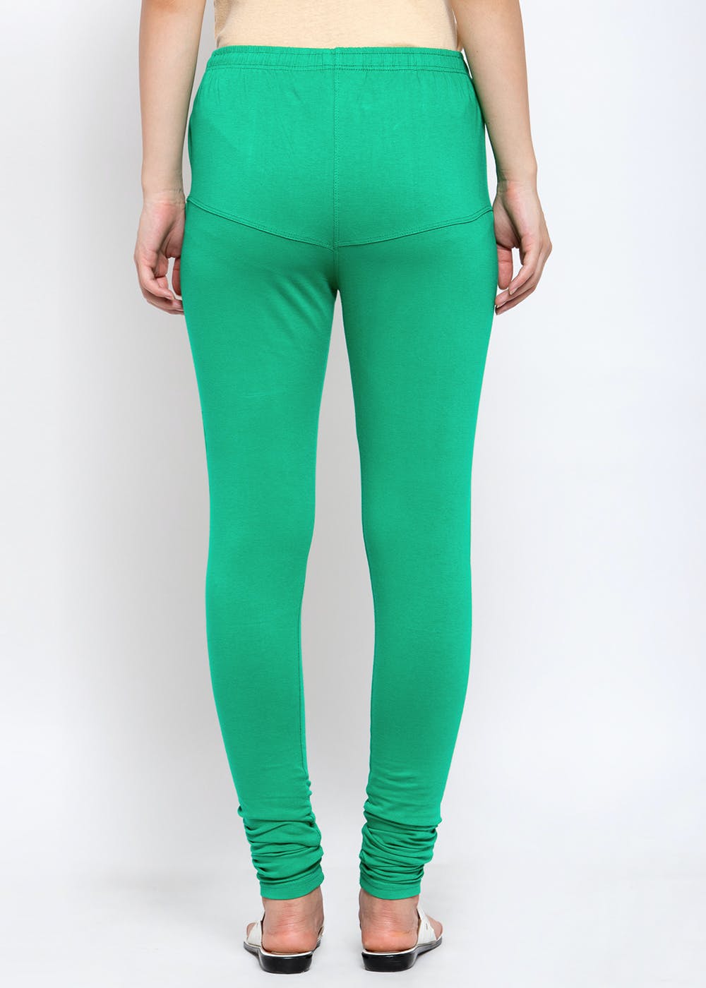 Women Solid Cotton Lycra Super Quality Sea Green Ankle Length Leggings