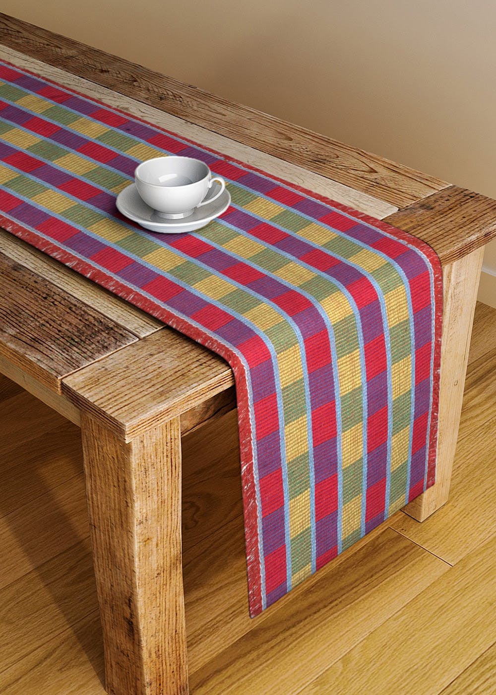 Multicolor Checkered Table Runner