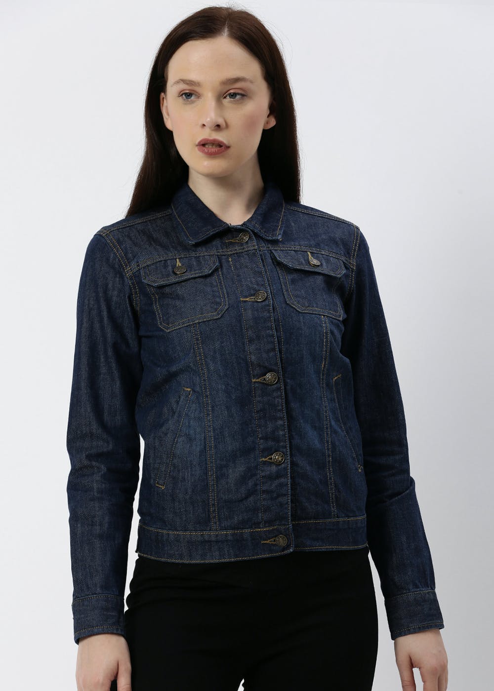 Get Navy Denim Washed Jacket at ₹ 1749 | LBB Shop