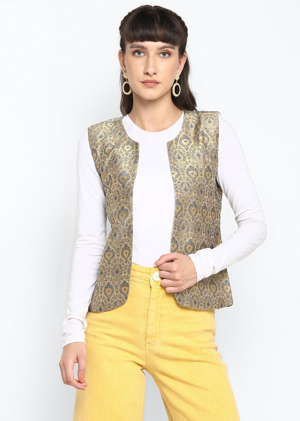 golden ethnic jacket