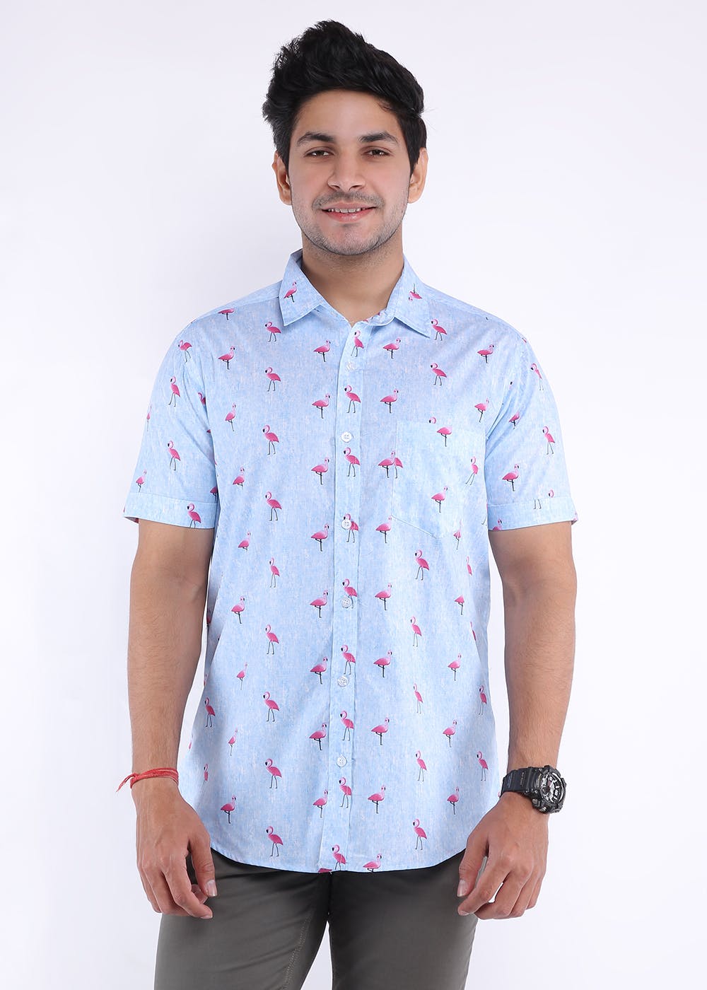 flamingo print shirt mens