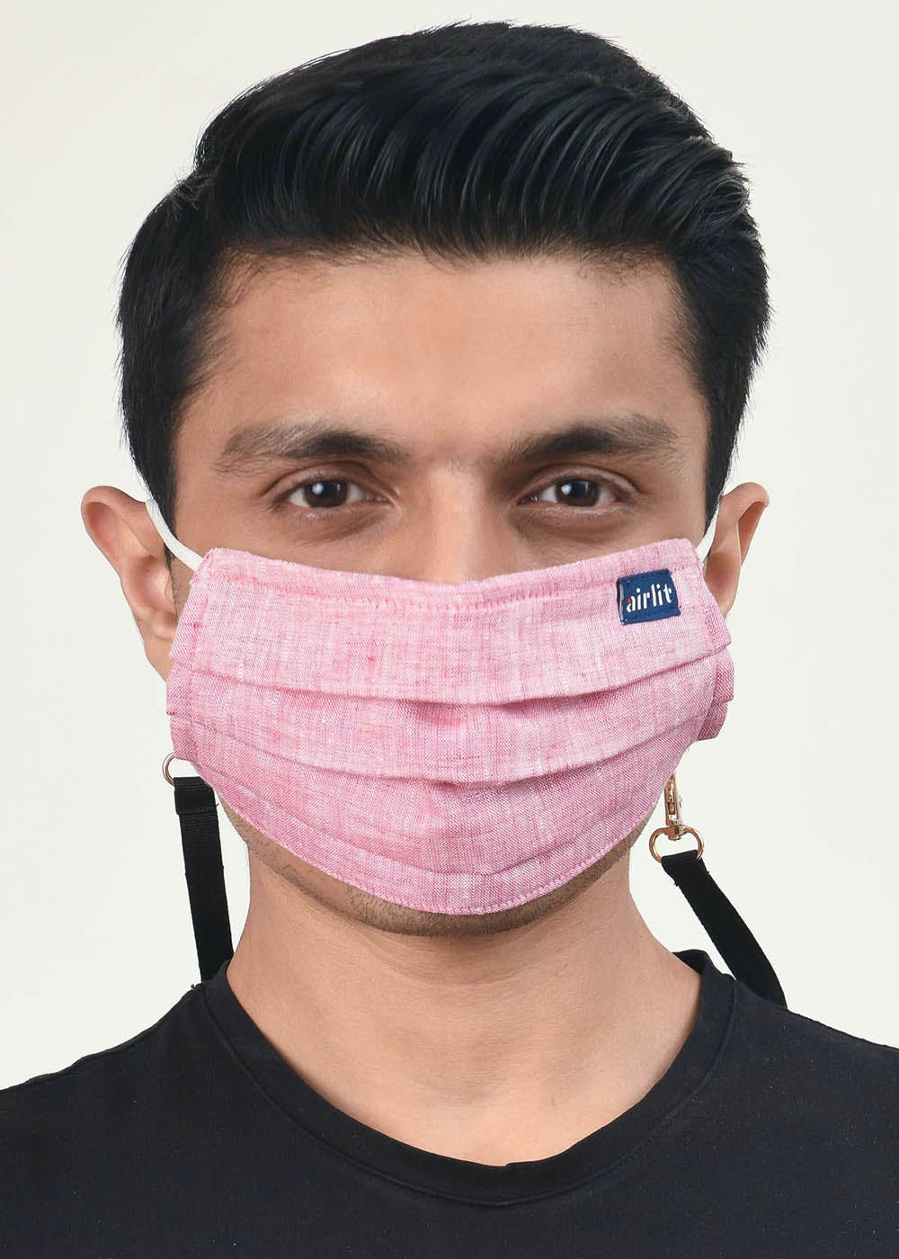 Get The Soft Pink Hand Woven Linen Mask at ₹ 799 LBB Shop
