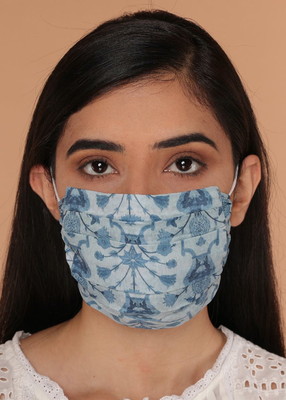 Get Blue Floral Pleated Unisex Mask at ₹ 649 | LBB Shop