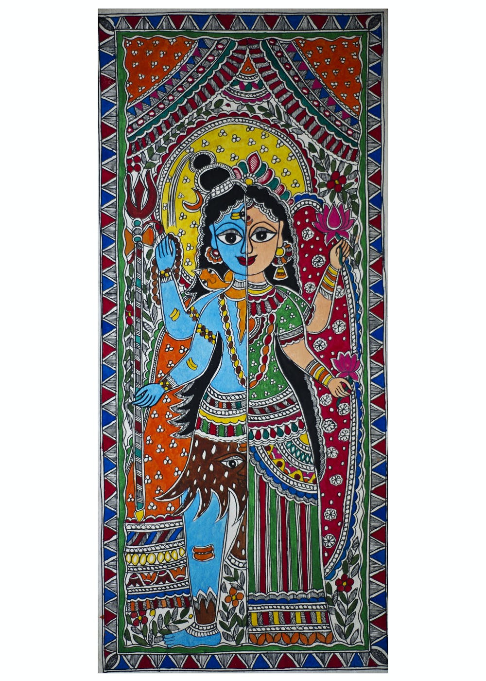 madhubani painting ardhnarishwar