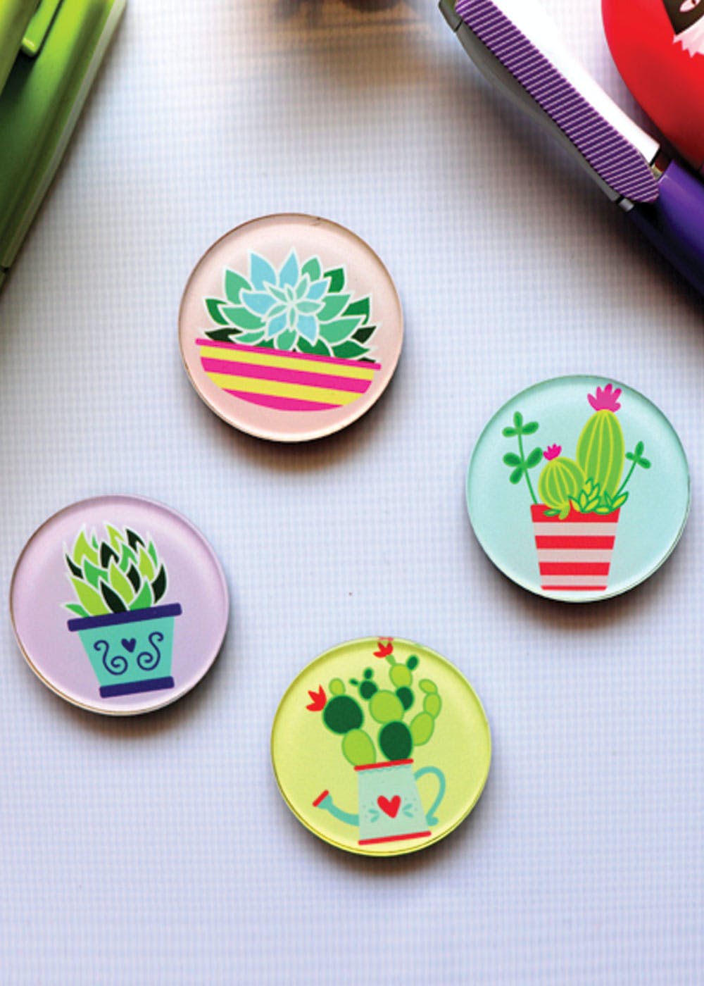 Cactus Magnets - Set Of 4