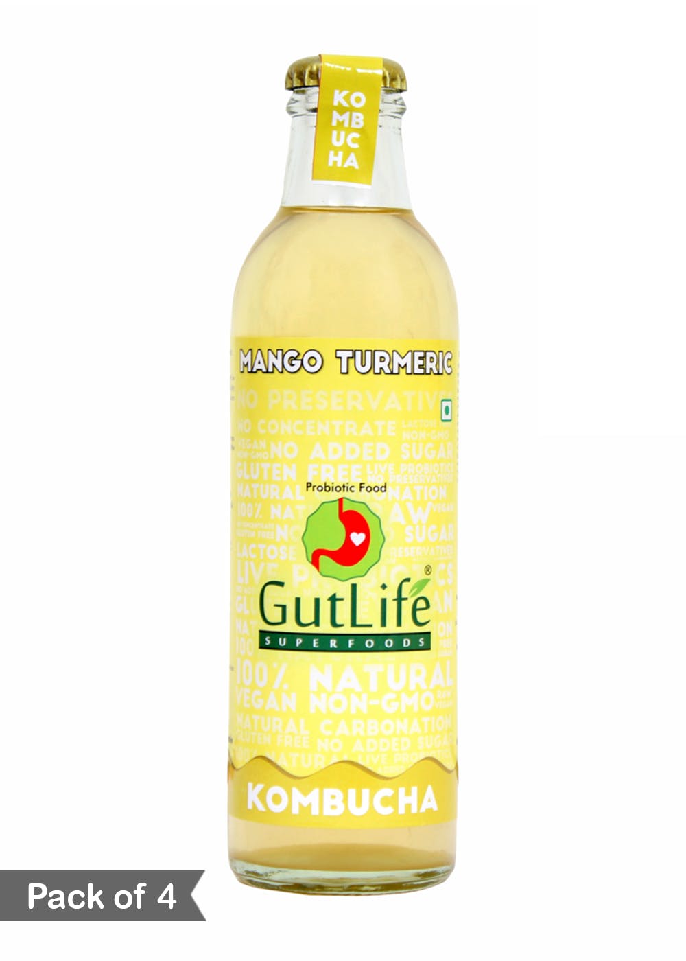 Get Mango Turmeric Kombucha Pack of 4 at ₹ 600 LBB Shop