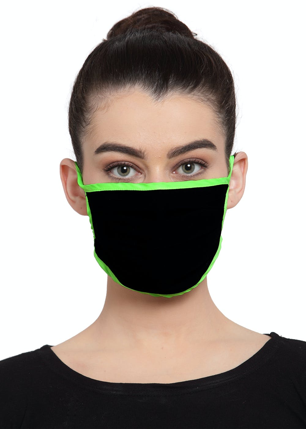 black and green mask