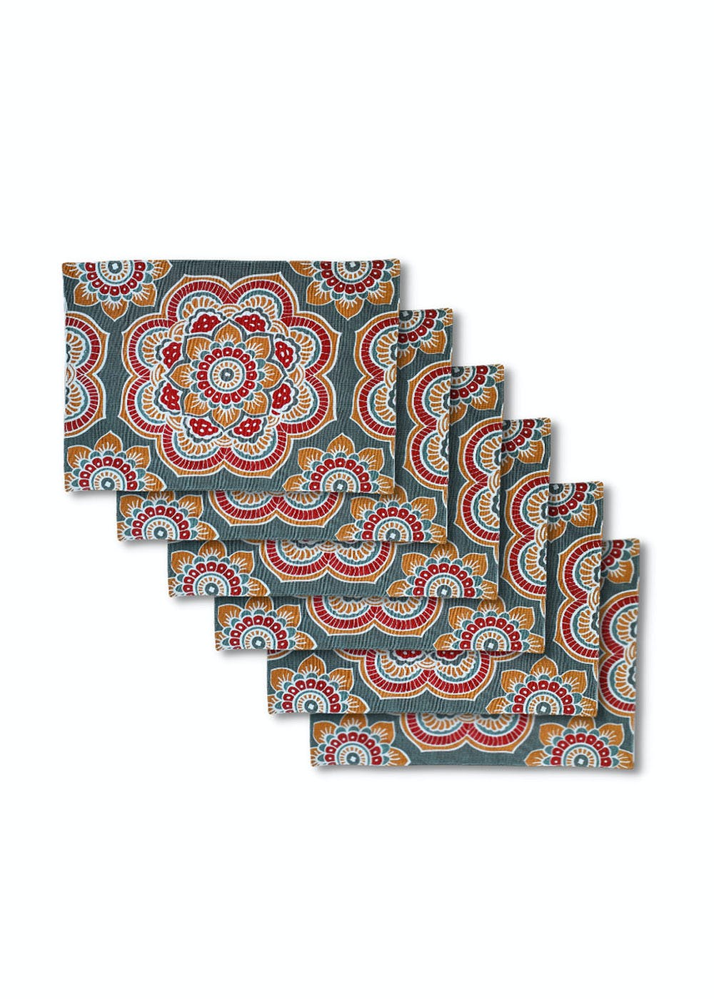 Traditional Design Cotton Placemats (Set of 6)