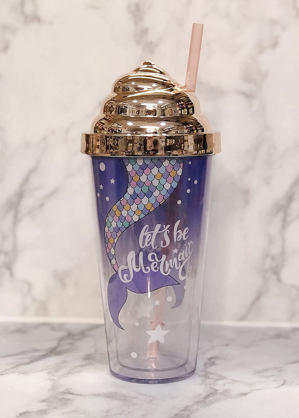 Holographic Mermaid Sipper - Gold