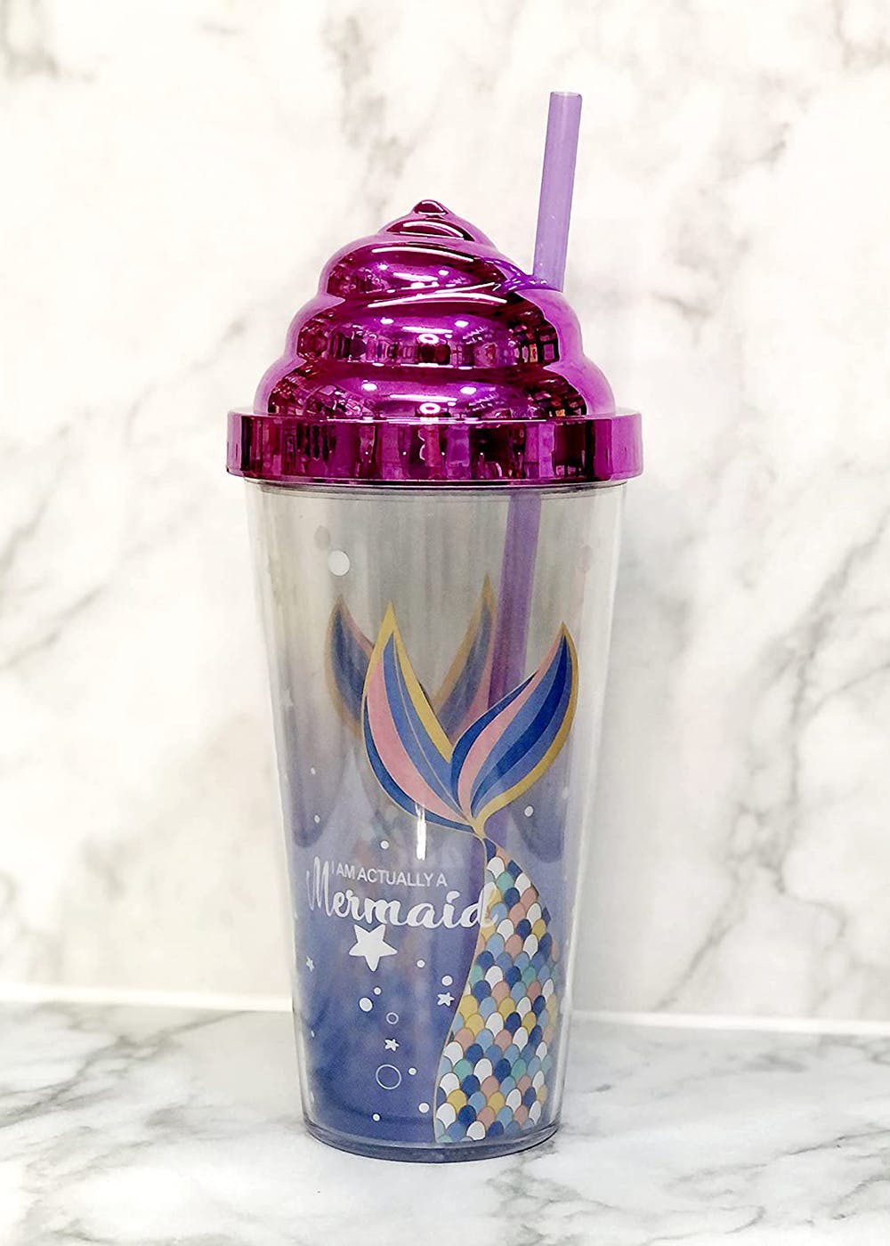 Holographic Mermaid Sipper - Pink