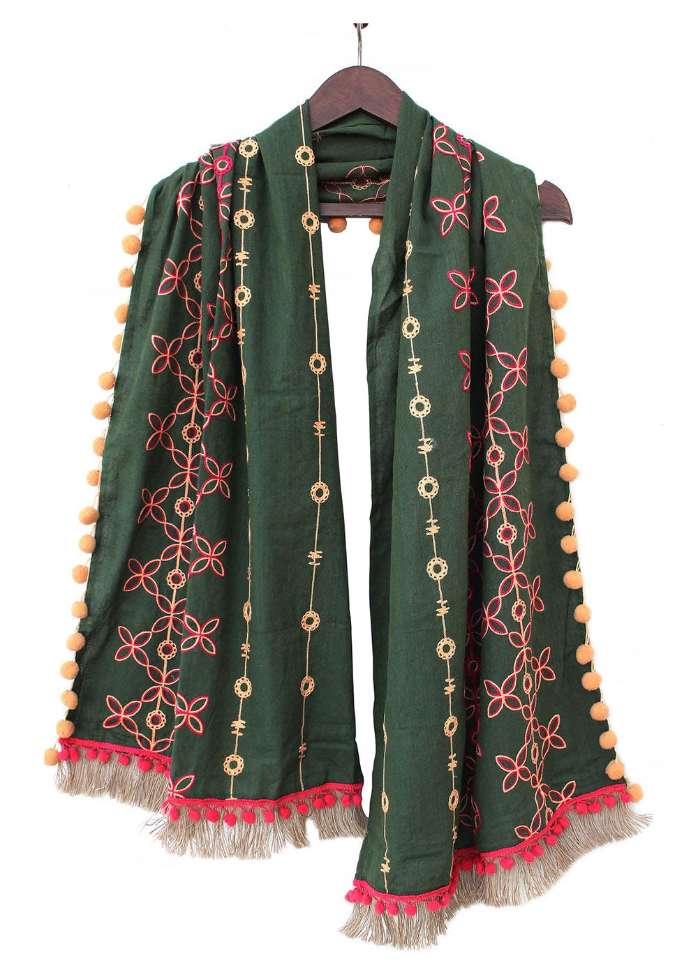 Get Traditional Embroidered Khadi Stole at ₹ 1119 | LBB Shop