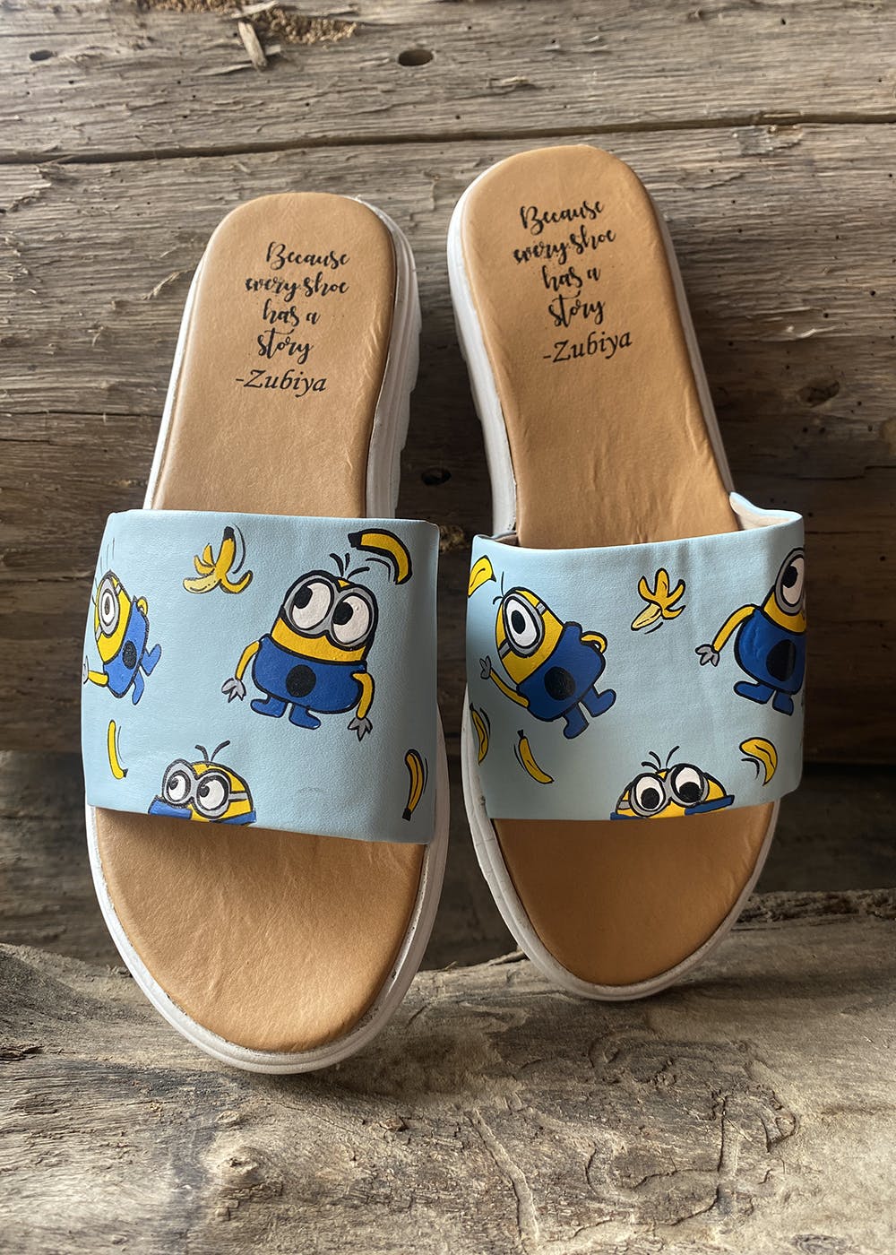 Get Minion Printed Blue Strap Slides at 1599 LBB Shop