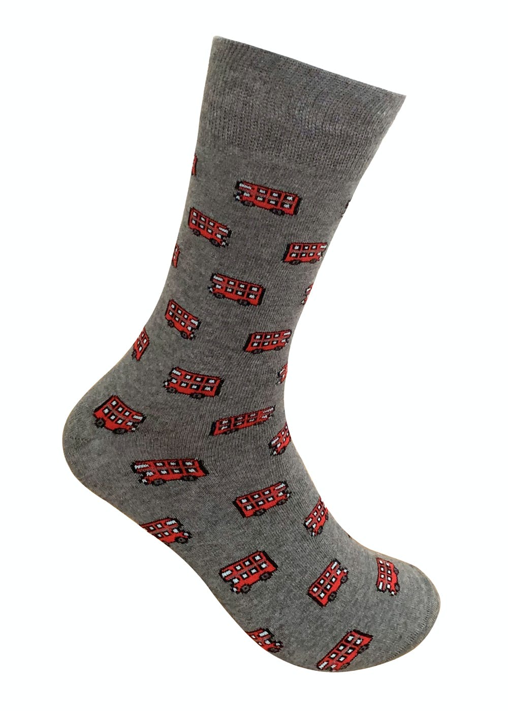 Get Double Decker Bus Graphic Grey Crew Socks at ₹ 399 | LBB Shop