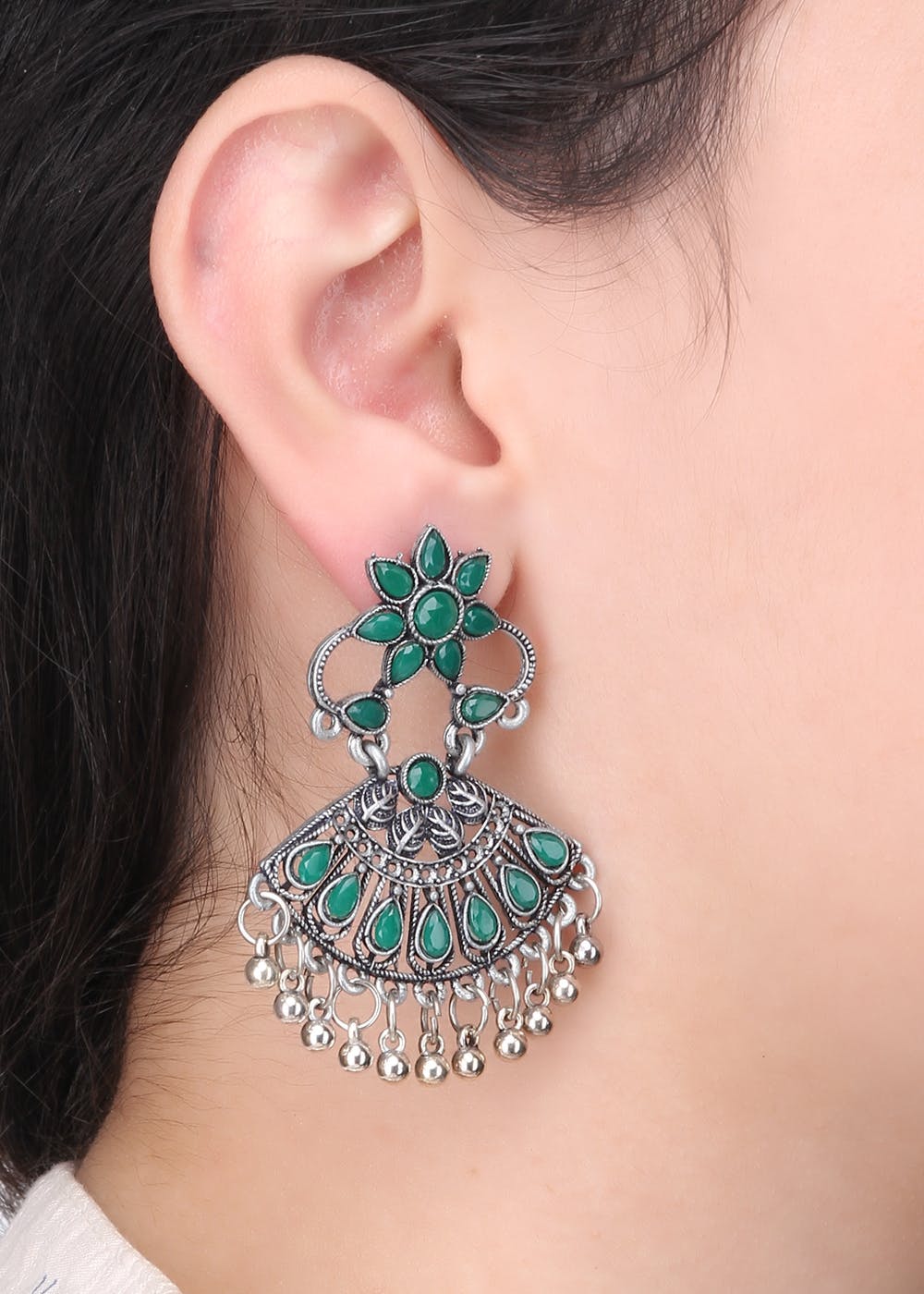 Top 67+ green fashion earrings