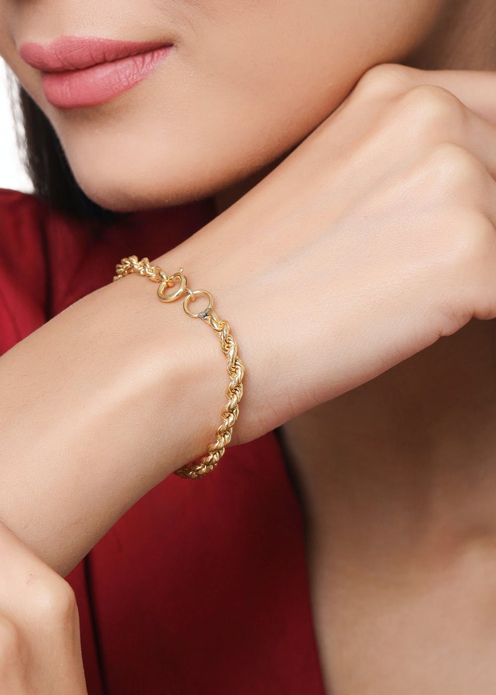 Gold polish Leaf Chain bracelet