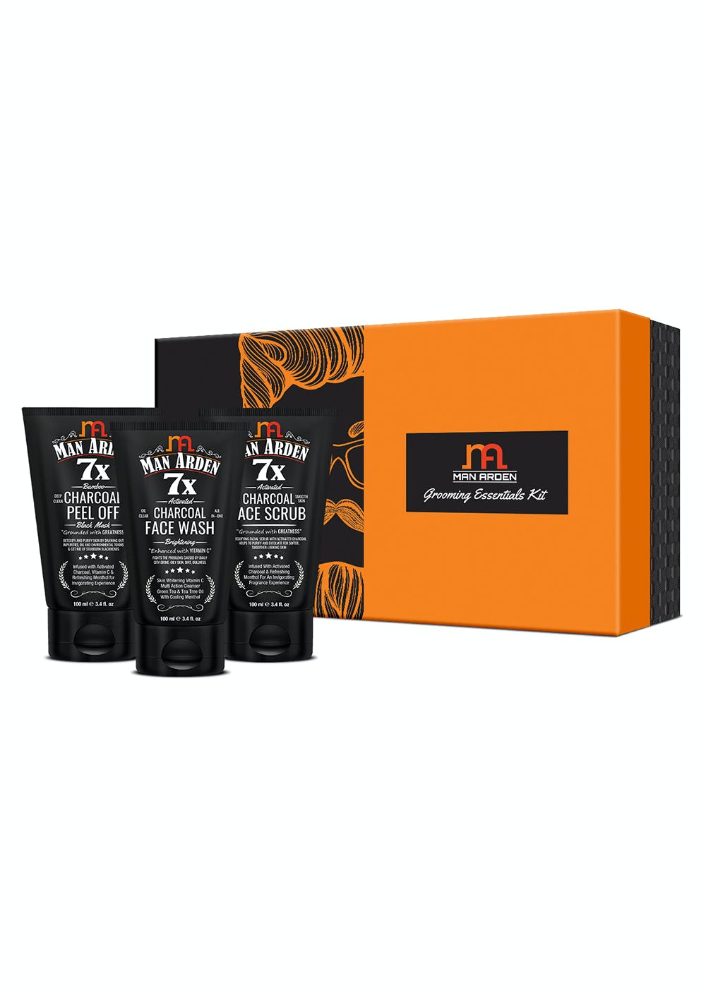 Charcoal Anti Pollution Kit (Peel Off Mask, Face Wash, Face Scrub) - 100ml Each
