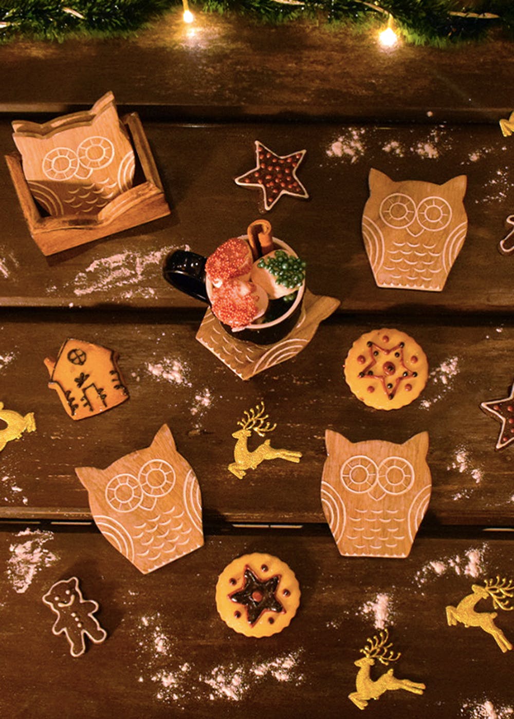Handcrafted Wooden Owl Coasters - Set of 6
