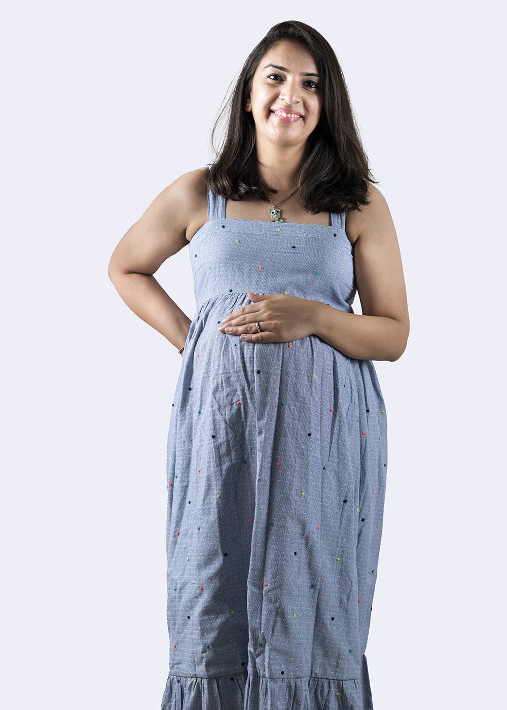 Back Sleeveless Maxi Maternity Dress 