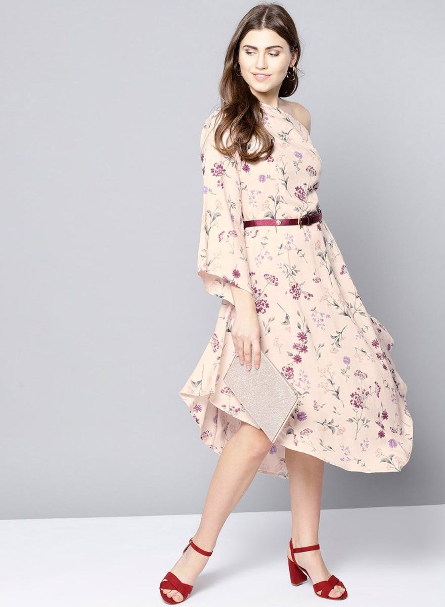 72.00]Off White Ruffle Square Neckline Floral Print One Piece in 2023 | Pin  up dresses, Floral prints, Ruffle