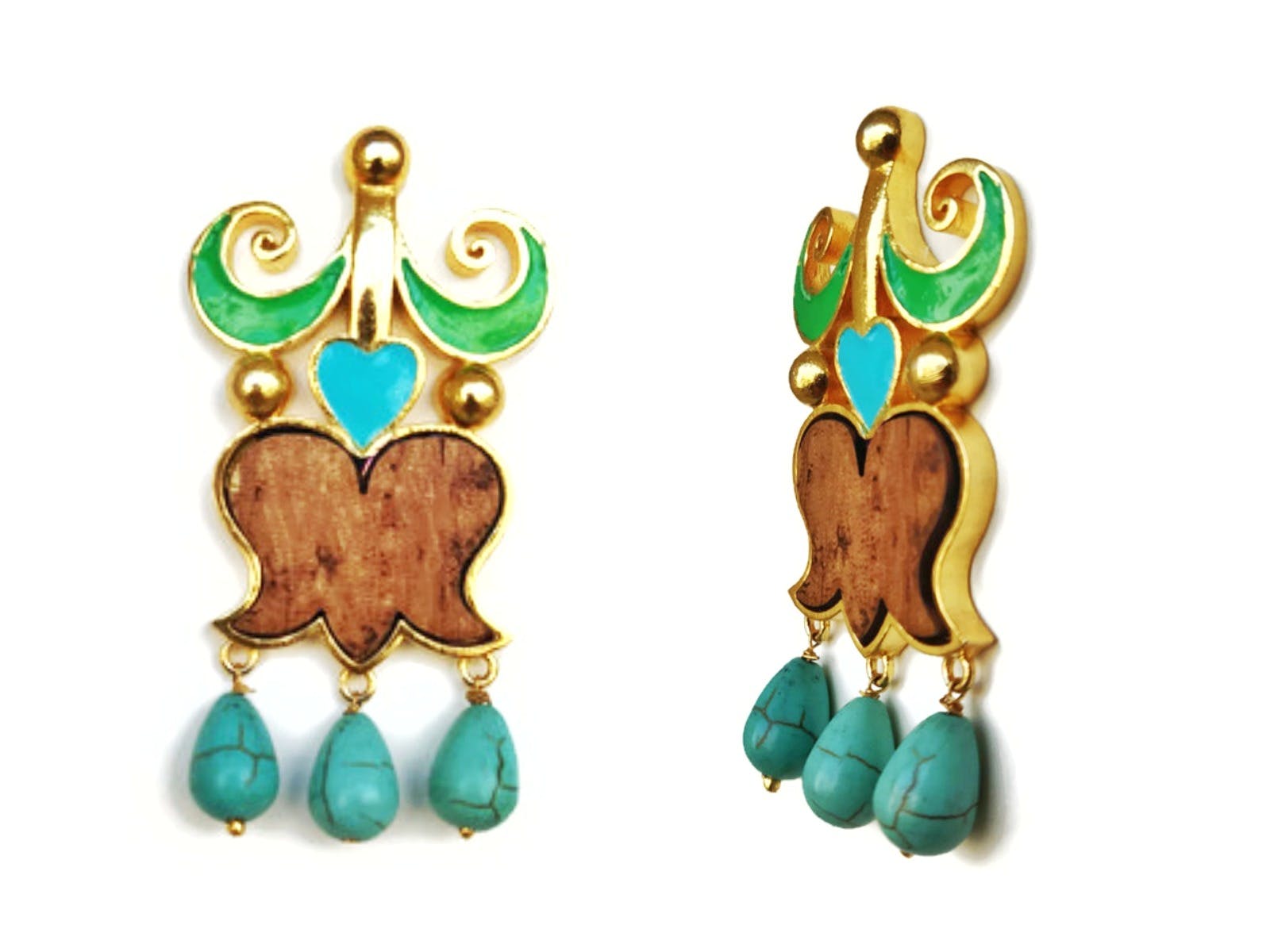 Buy Memoir Brass Goldplated Handmade Tribal Tibetan Jewellery Fashion  Earrings Women (ERTG3162) at Amazon.in