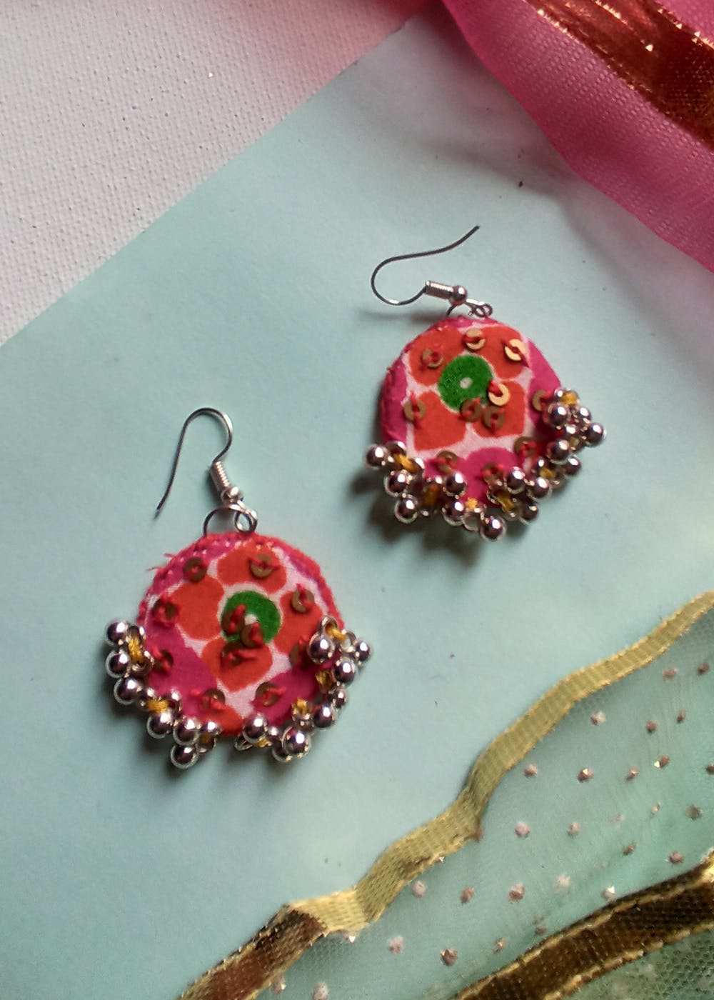 Multicolor Sequin Embellished Earrings