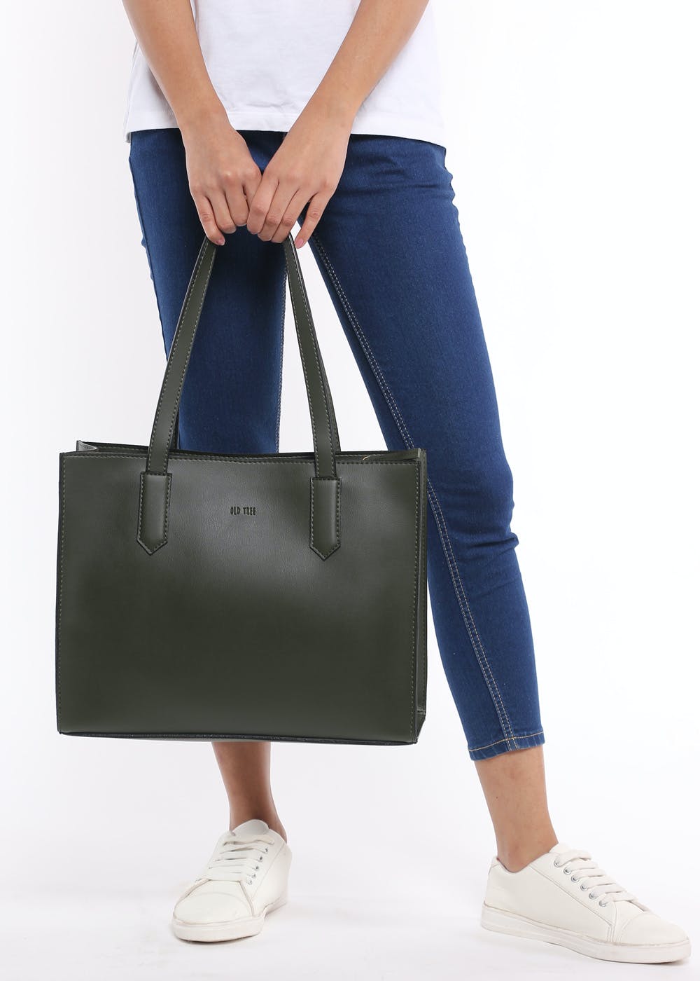 Basic Solid Everyday Zipped Tote - Green