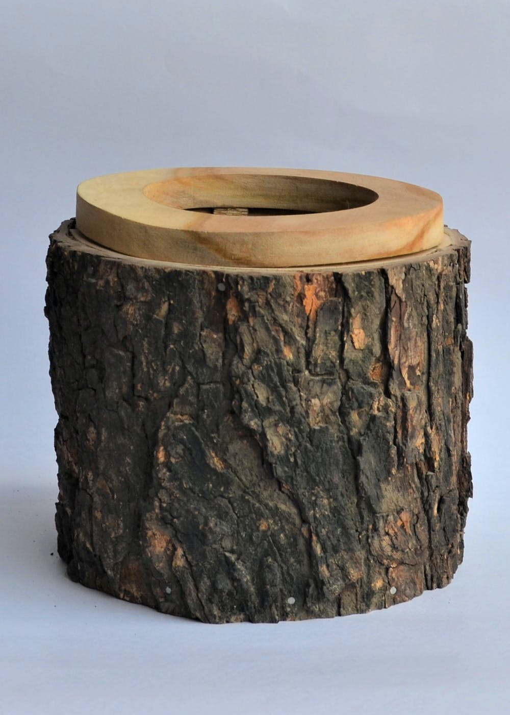 Tree Bark Detail Wooden Planter