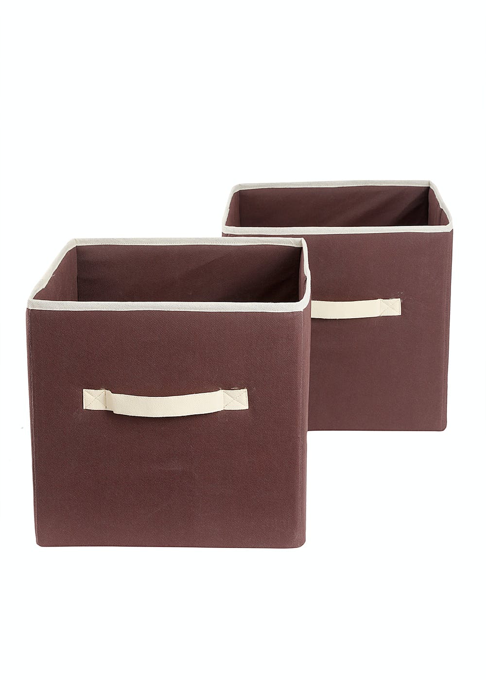 Get Contrast Handle Detail Set Of 2 Brown Storage Bins at ₹ 599 LBB Shop