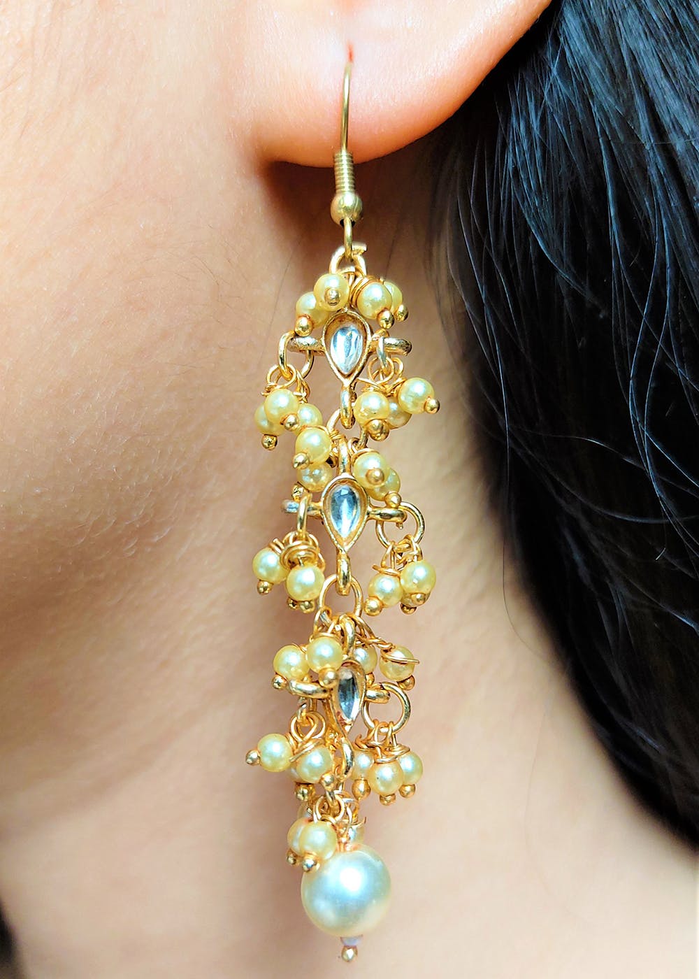 Pearl Chain Dangle Earrings || Hypoallergenic 14k Gold Filled – Hooks and  Luxe