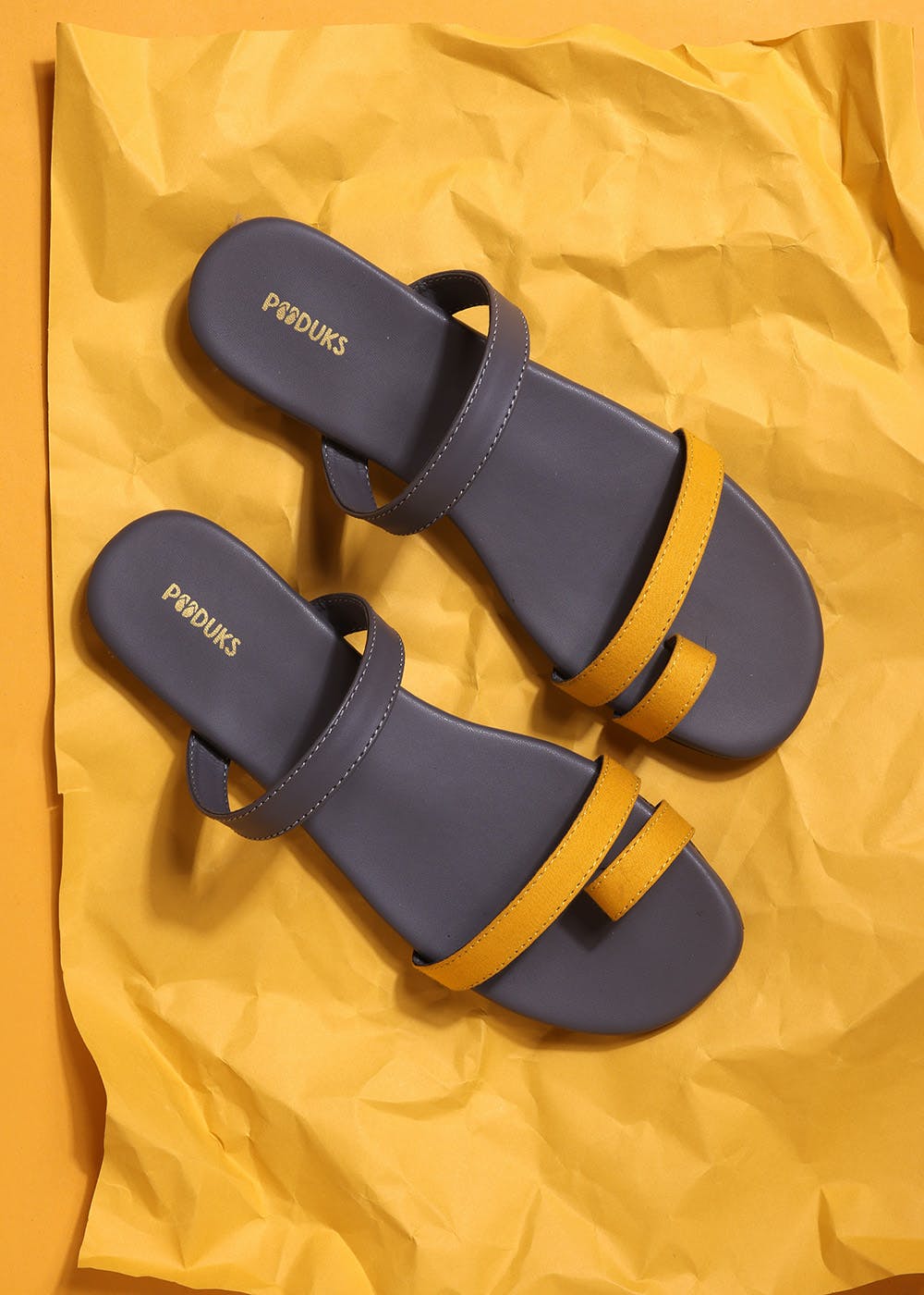 Get Contrast Strap One Toe Grey Flats at ₹ 1090 LBB Shop