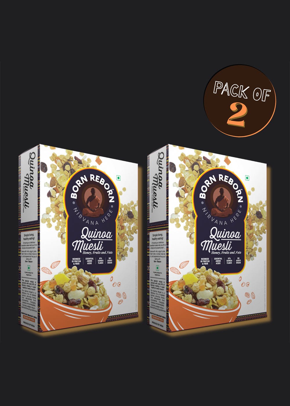 Get Quinoa Muesli with Honey Fruits and Nuts Pack of 2 at ₹ 650 LBB Shop