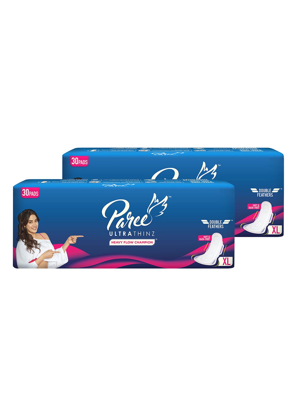 Ultra Thinz 30 XL Soft Feel Sanitary Pads with Frangrance (Tri-Fold)- Combo of 2