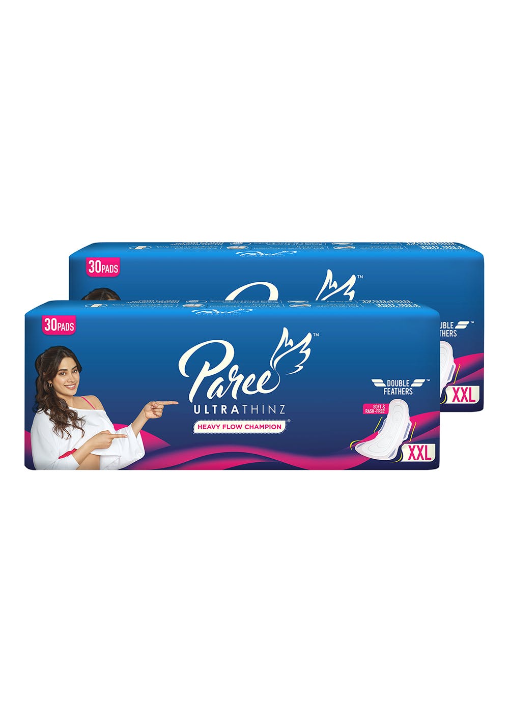 Ultra Thinz 30 XXL Soft Feel Sanitary Pads with Frangrance (Tri-Fold)- Combo of 2
