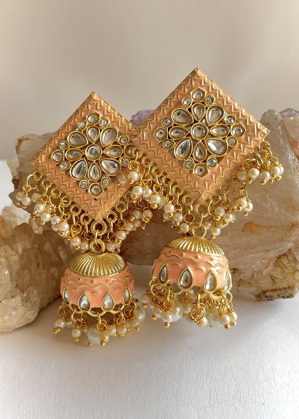 Buy Antico Traditional Ethnic fancy Peach Color Oxidized Jhumka Jhumki  Earrings for Women Online at Best Prices in India  JioMart