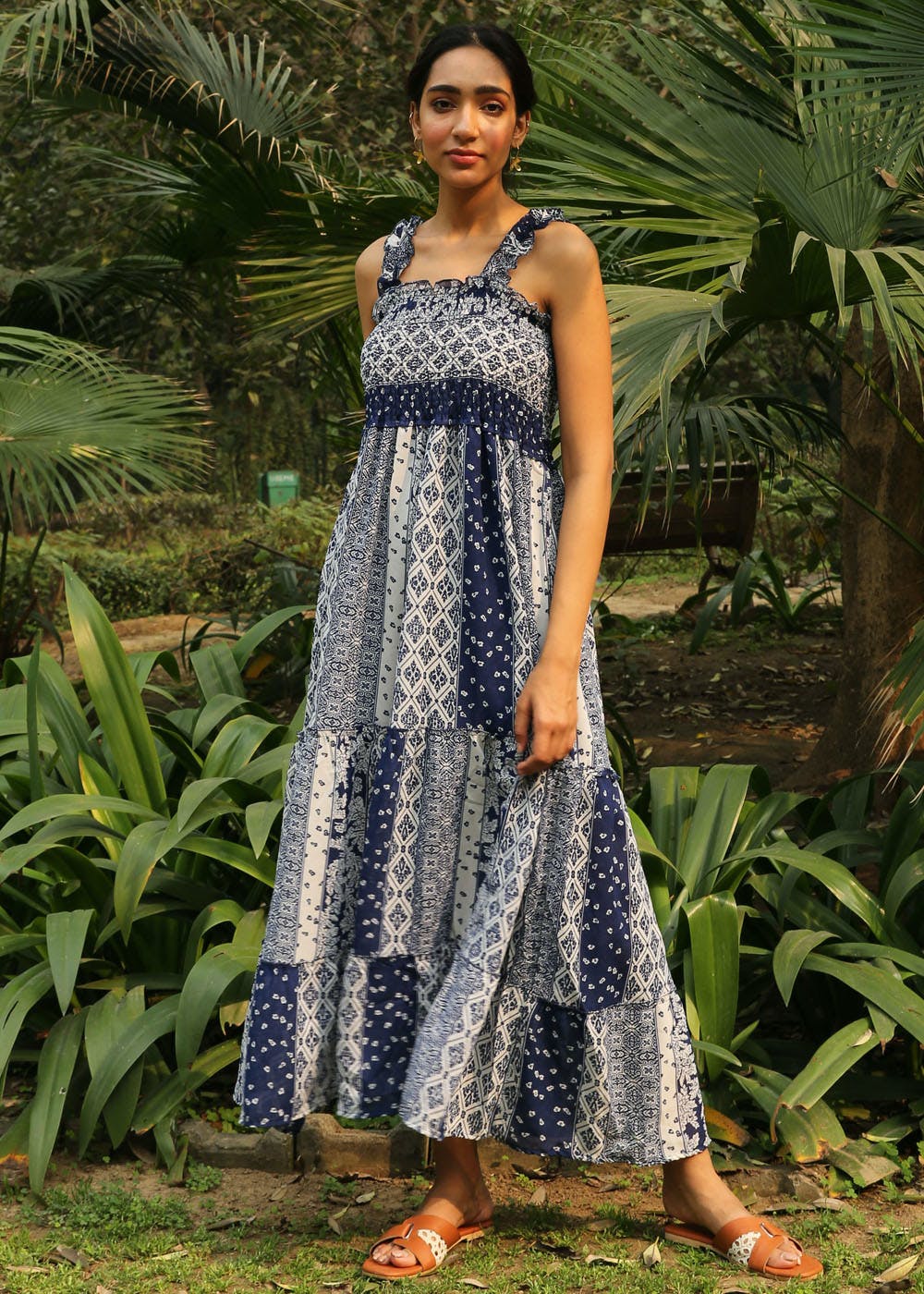 GOA FASHION Women Fit and Flare Blue Dress - Buy GOA FASHION Women Fit and  Flare Blue Dress Online at Best Prices in India | Flipkart.com