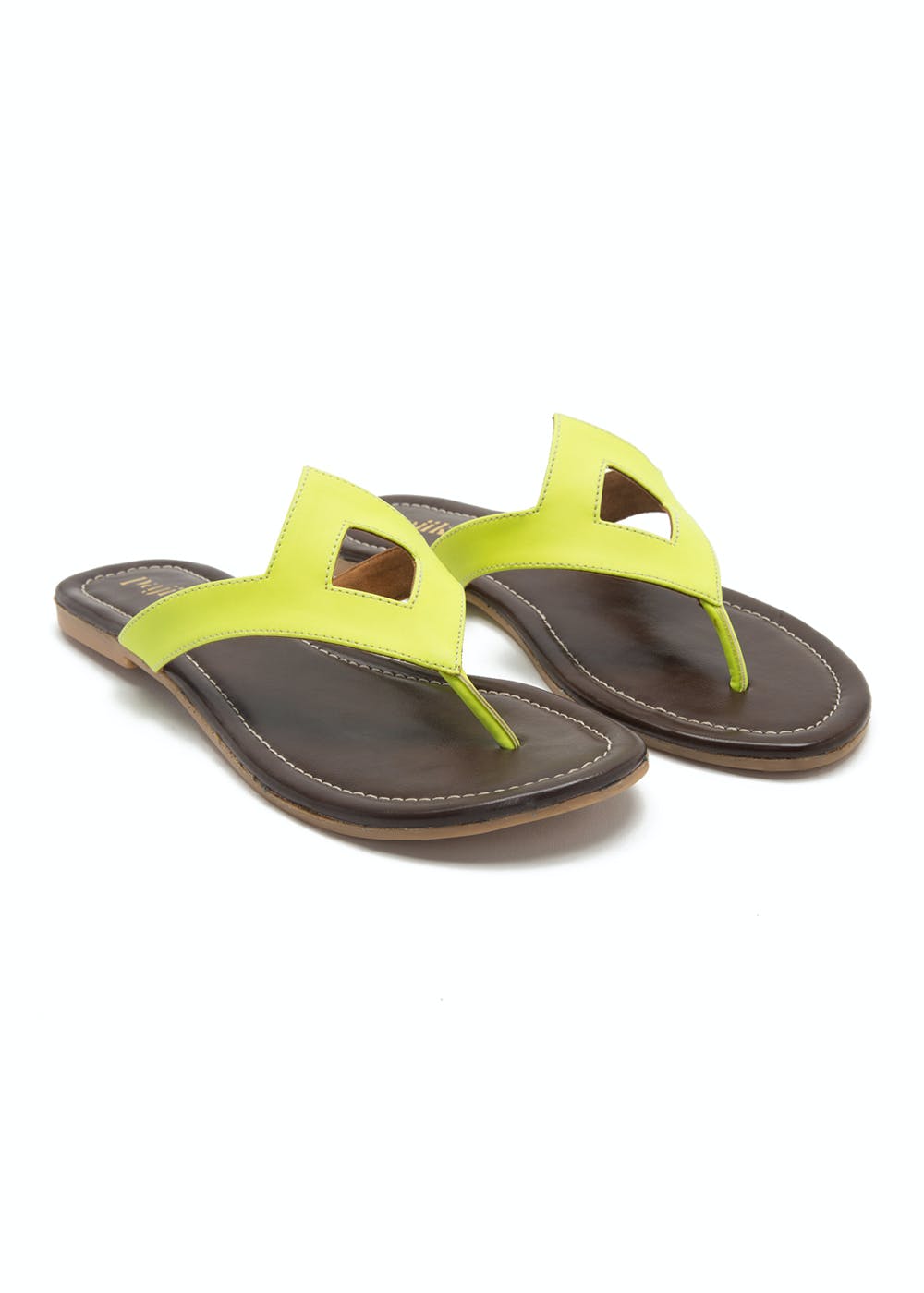 neon v strap slippers