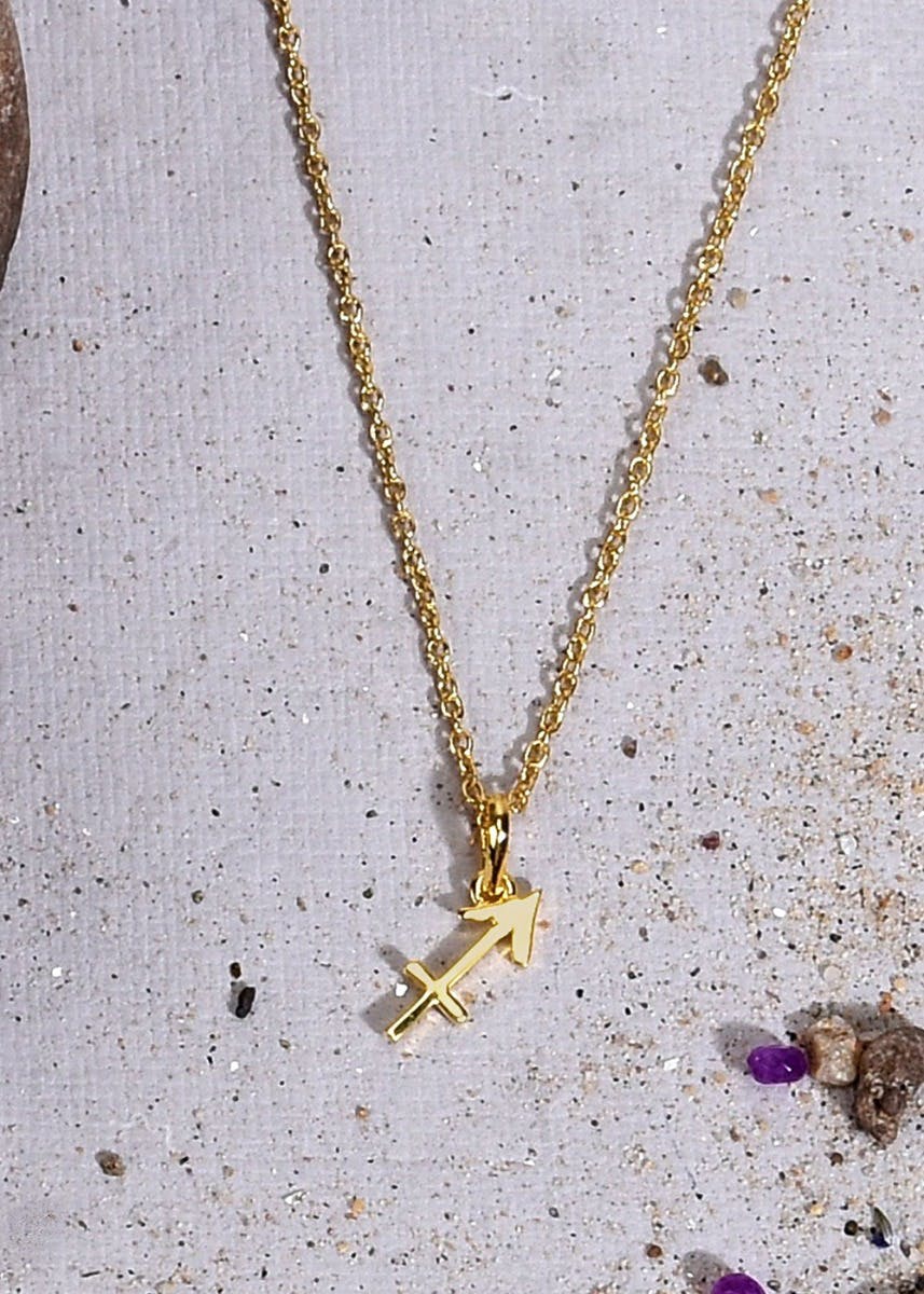 Gold Plated Sagittarius Zodiac Necklace 
