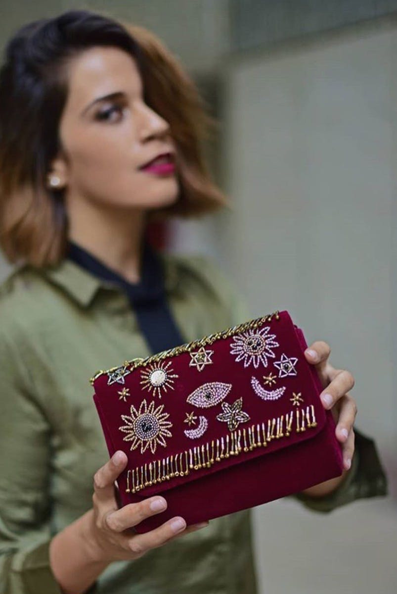 Evil Eye & Stars Embroidered Cross-Body
