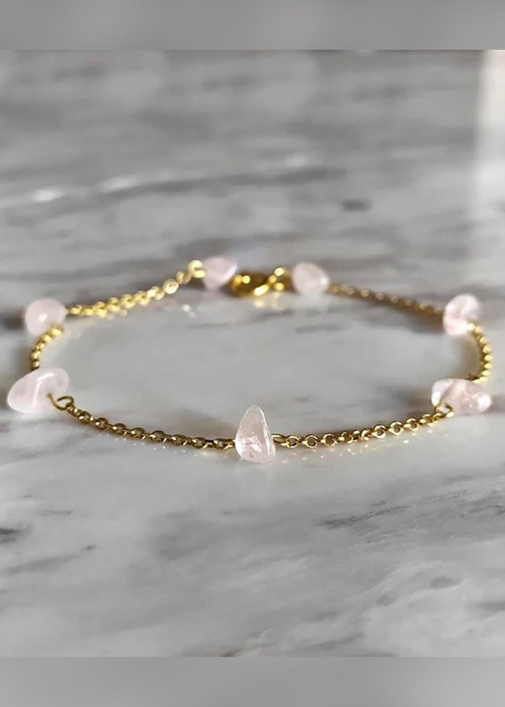 Get Rose Raw Rose Quartz Bracelet at ₹ 900 LBB Shop