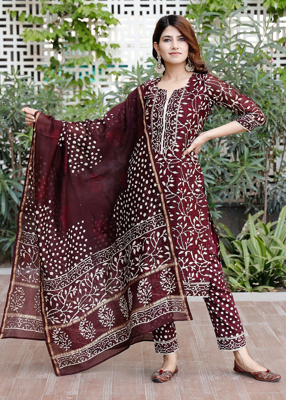 Latest block print suits on sale design